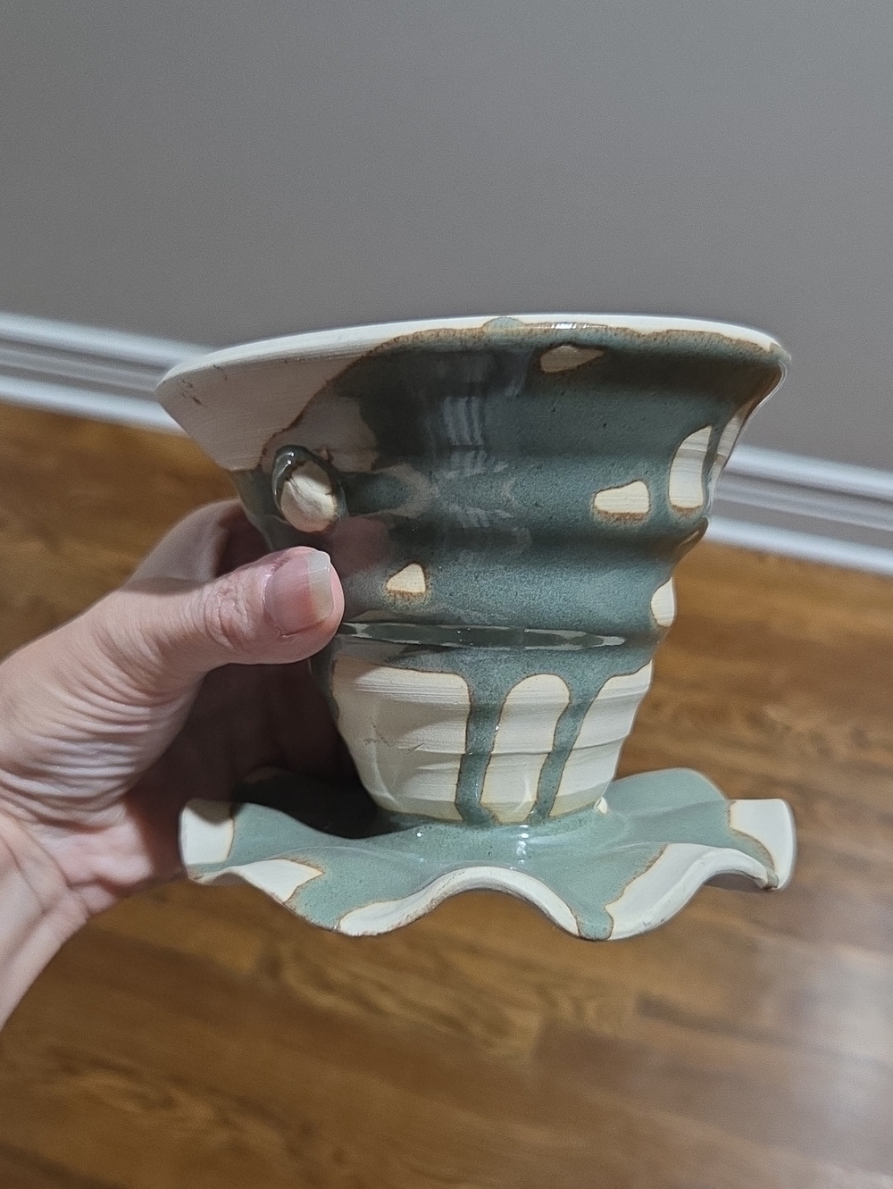 Handcrafted Green Ceramic Decorative Bowl - Home Art